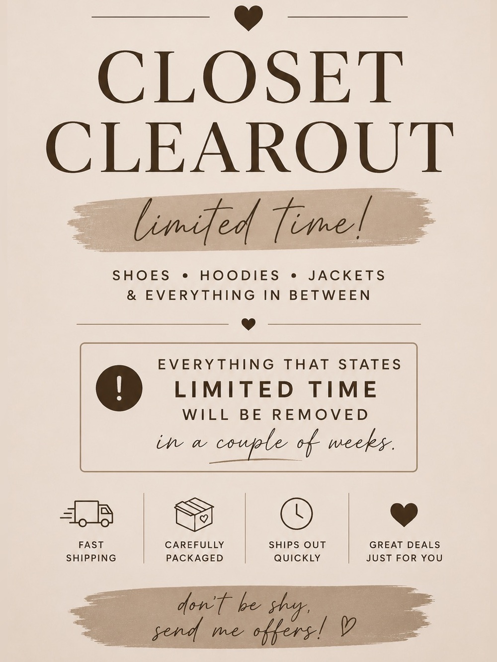 🤎 CLOSET CLEAROUT🤎 MOST HOODIES, JACKETS & SHOES ARE AVAILABLE FOR LIMITED TIME!